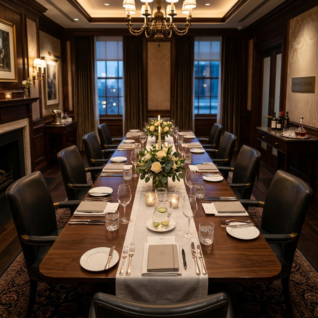 Private dining room for business meetings