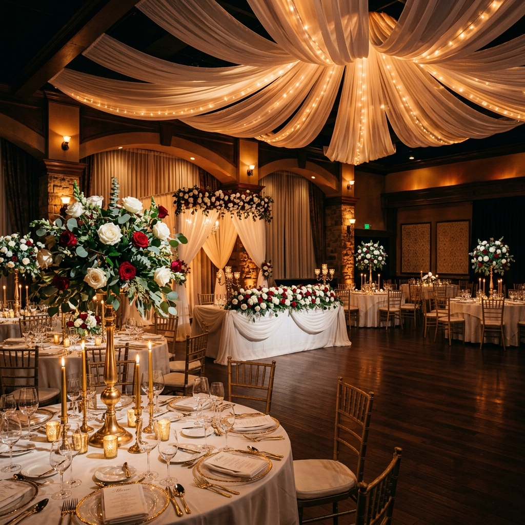 Wedding banquet setup at Basirat Restaurant